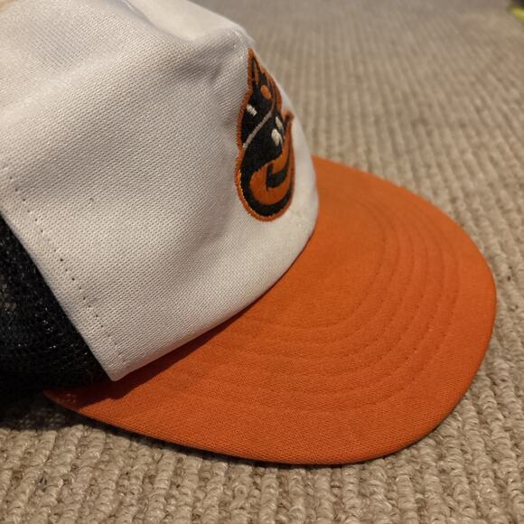 Vintage 60s 70s Baltimore Orioles Hat Orange Black Mesh MLB Snap - Picture 6 of 12